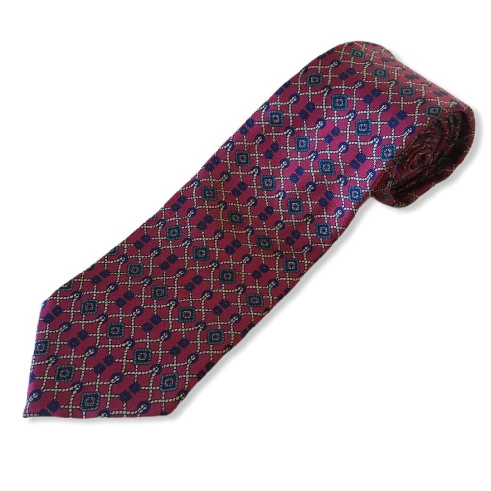 Stafford | Men's Tie Burgundy 100% Silk Rope